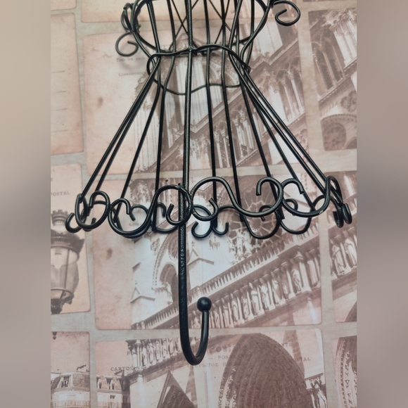 RARE Vintage 90s Fashion Dress Black Metal Hook Hanger Wall Decor Art - Picture 5 of 11